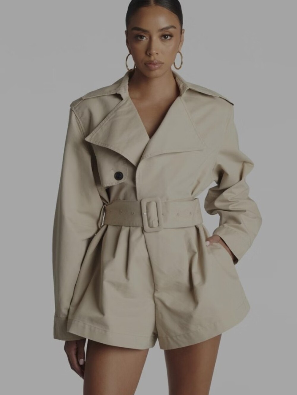 💥KBB by Kahlana Women’s “The Trench Romper” Khaki Size M